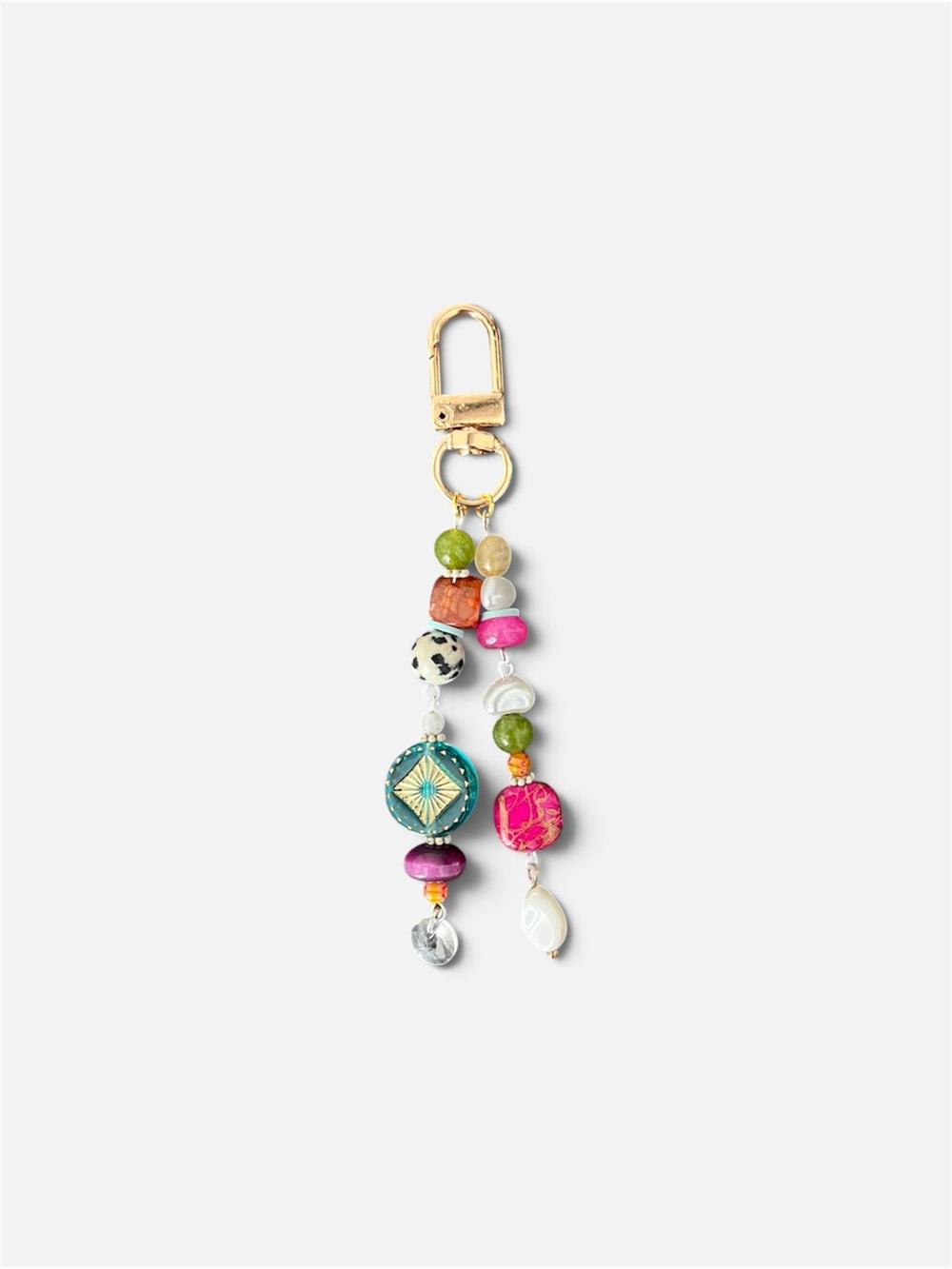Multicolor Beaded Key & Card Holder Charm